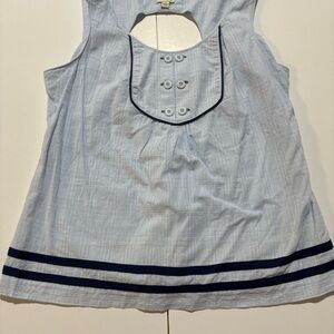 Anthropologie vintage Odille sailor sleeveless blouse size 12 light blue